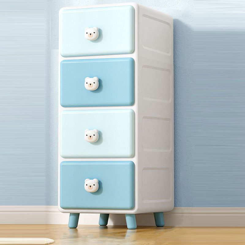 Modern Minimalist Square Rectangular Plastic PP Rabbit Bear Kids Storage Cabinet 2/3/4/5/6-Tier For Living Room Cuvalon