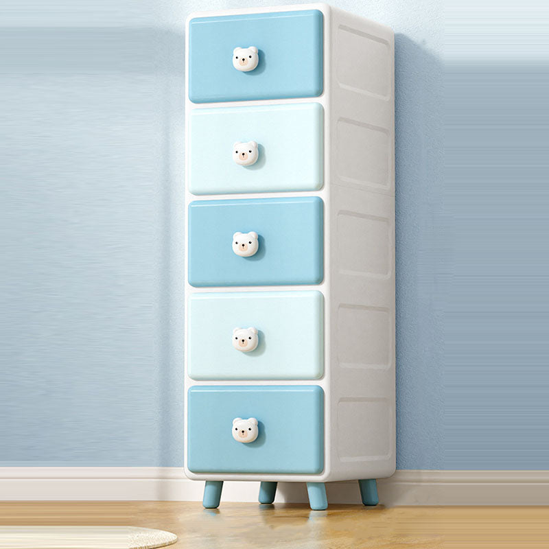 Modern Minimalist Square Rectangular Plastic PP Rabbit Bear Kids Storage Cabinet 2/3/4/5/6-Tier For Living Room Cuvalon