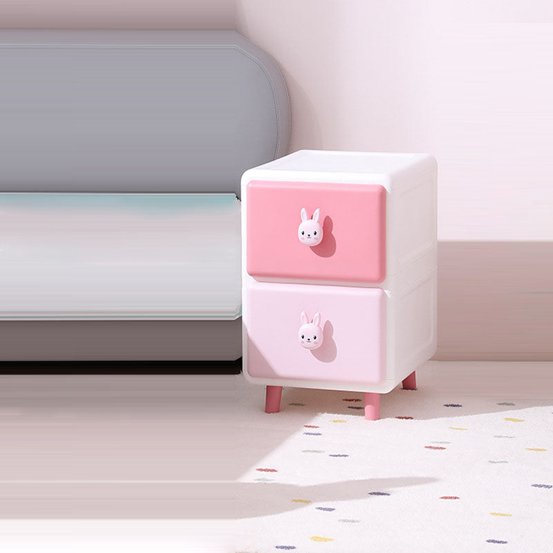 Modern Minimalist Square Rectangular Plastic PP Rabbit Bear Kids Storage Cabinet 2/3/4/5/6-Tier For Living Room Cuvalon