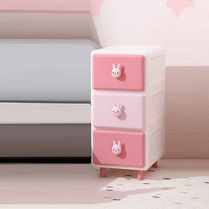 Modern Minimalist Square Rectangular Plastic PP Rabbit Bear Kids Storage Cabinet 2/3/4/5/6-Tier For Living Room Cuvalon
