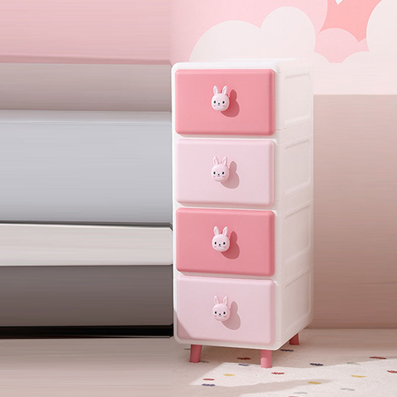 Modern Minimalist Square Rectangular Plastic PP Rabbit Bear Kids Storage Cabinet 2/3/4/5/6-Tier For Living Room Cuvalon