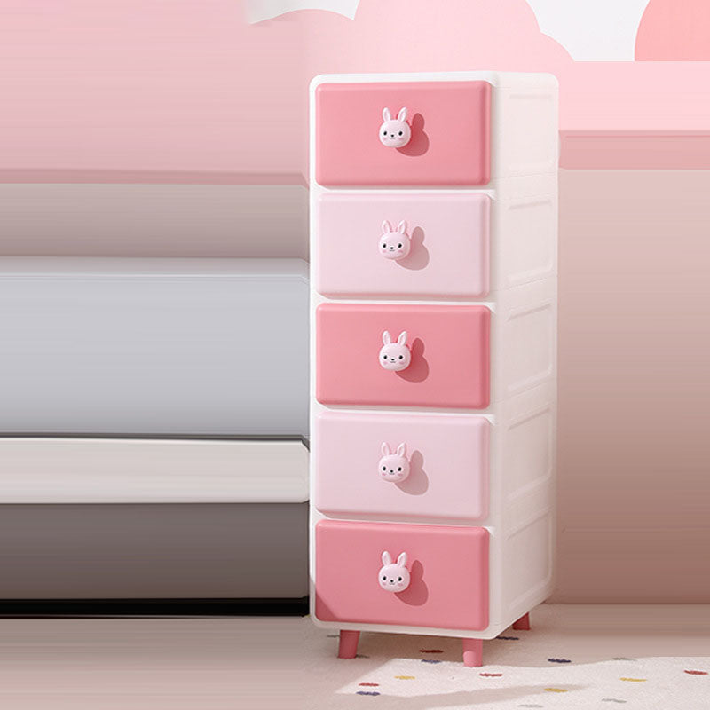 Modern Minimalist Square Rectangular Plastic PP Rabbit Bear Kids Storage Cabinet 2/3/4/5/6-Tier For Living Room Cuvalon
