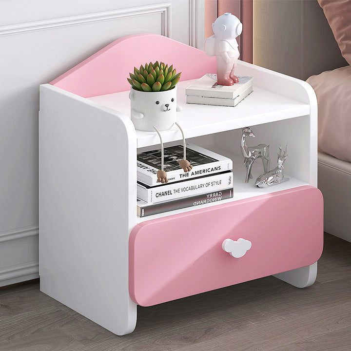 Modern Simplicity Kids Plate Rectangular Cloud Handle Nightstand 1/2 Drawer For Bedside Cuvalon