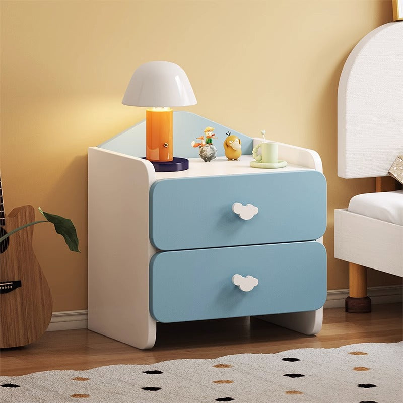 Modern Simplicity Kids Plate Rectangular Cloud Handle Nightstand 1/2 Drawer For Bedside Cuvalon