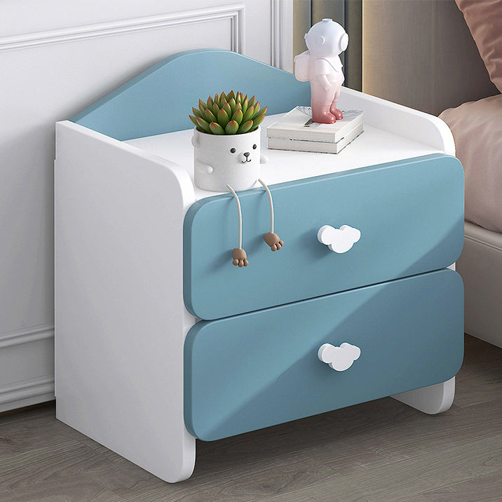 Modern Simplicity Kids Plate Rectangular Cloud Handle Nightstand 1/2 Drawer For Bedside Cuvalon