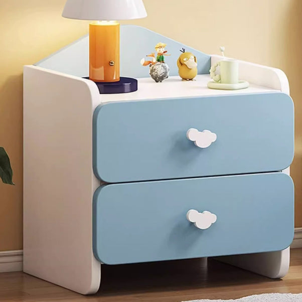 Modern Simplicity Kids Plate Rectangular Cloud Handle Nightstand 1/2 Drawer For Bedside Cuvalon