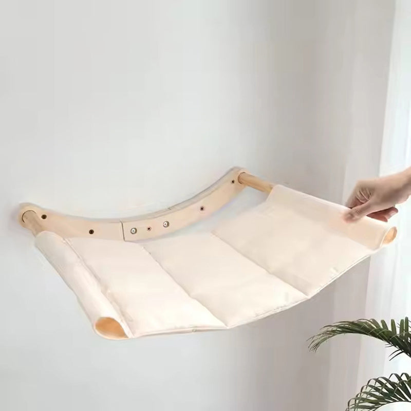Modern Minimalist Cylindrical Solid Pine Wood Sisal Fabric Cat Tree & Condo 1-Hammock 1-Scratching Post For Living Room Cuvalon