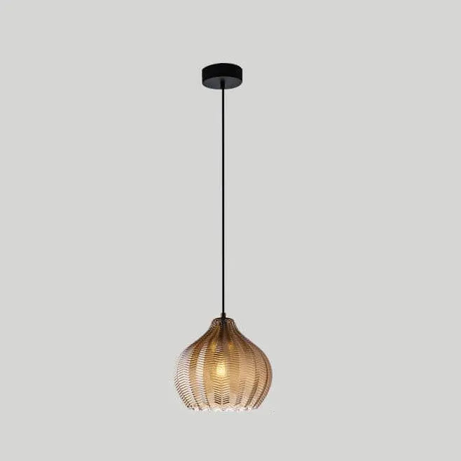 Nordic Textured Wavy Glass 1-Light Barrel Pendant Light Cuvalon