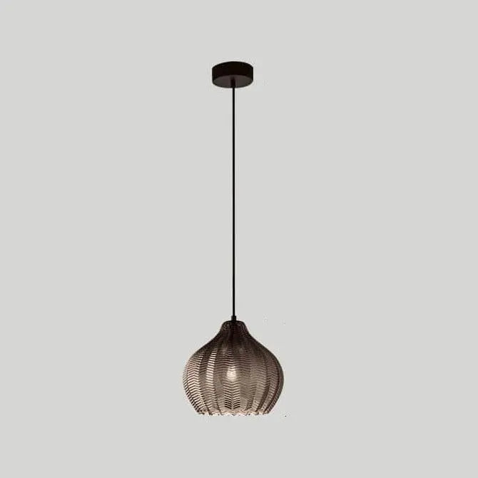 Nordic Textured Wavy Glass 1-Light Barrel Pendant Light Cuvalon