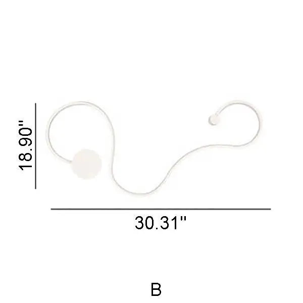 Modern Long Aluminum Snake Shaped 1-Light Curved LED Wall Sconce Lamp Cuvalon
