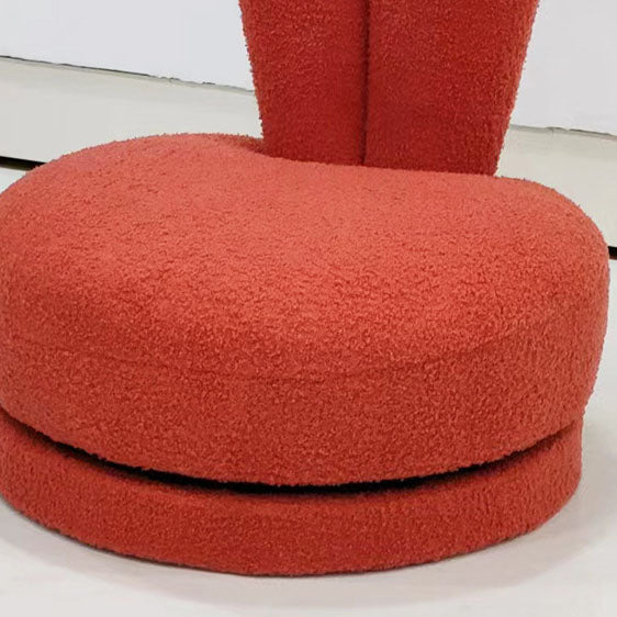 Modern Minimalist Kids Lambswool Solid Wood Round Bunny-Ear Low Stool With Backrest For Living Room Cuvalon
