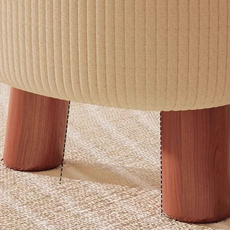 Contemporary Scandinavian Tech Fabric Solid Wood Soap-Shaped Cylinder Low Stool For Living Room Cuvalon