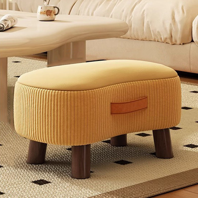 Contemporary Scandinavian Tech Fabric Solid Wood Soap-Shaped Cylinder Low Stool For Living Room Cuvalon