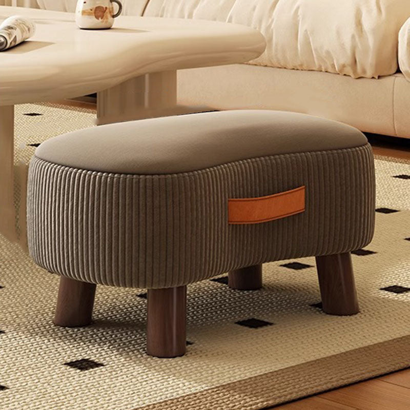 Contemporary Scandinavian Tech Fabric Solid Wood Soap-Shaped Cylinder Low Stool For Living Room Cuvalon