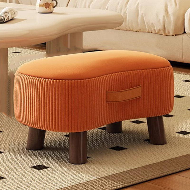 Contemporary Scandinavian Tech Fabric Solid Wood Soap-Shaped Cylinder Low Stool For Living Room Cuvalon
