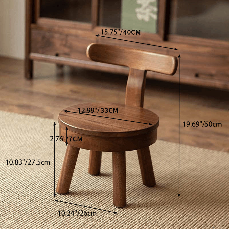 Modern Minimalist Swivel Kids Round Wood Chair Backrest For Living Room Cuvalon