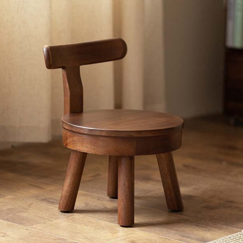 Modern Minimalist Swivel Kids Round Wood Chair Backrest For Living Room Cuvalon