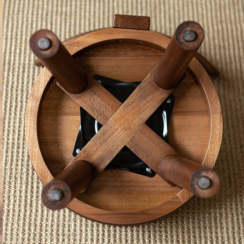 Modern Minimalist Swivel Kids Round Wood Chair Backrest For Living Room Cuvalon