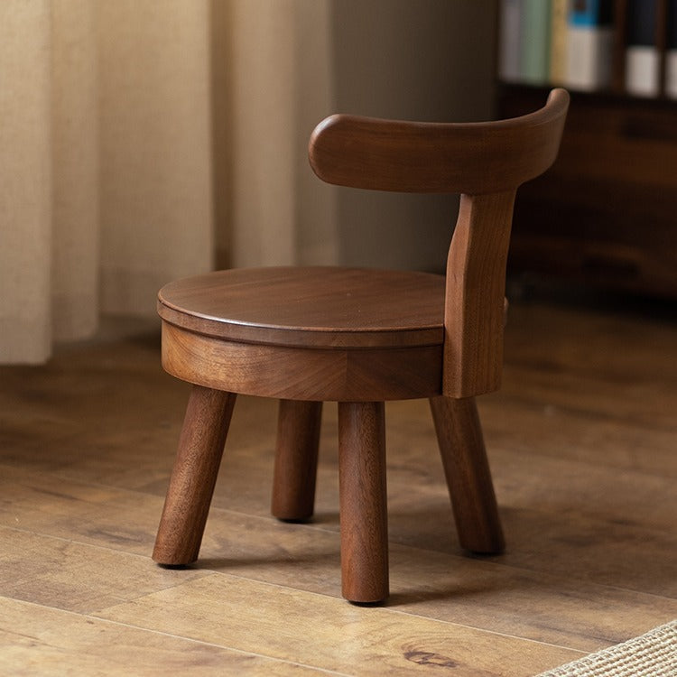 Modern Minimalist Swivel Kids Round Wood Chair Backrest For Living Room Cuvalon