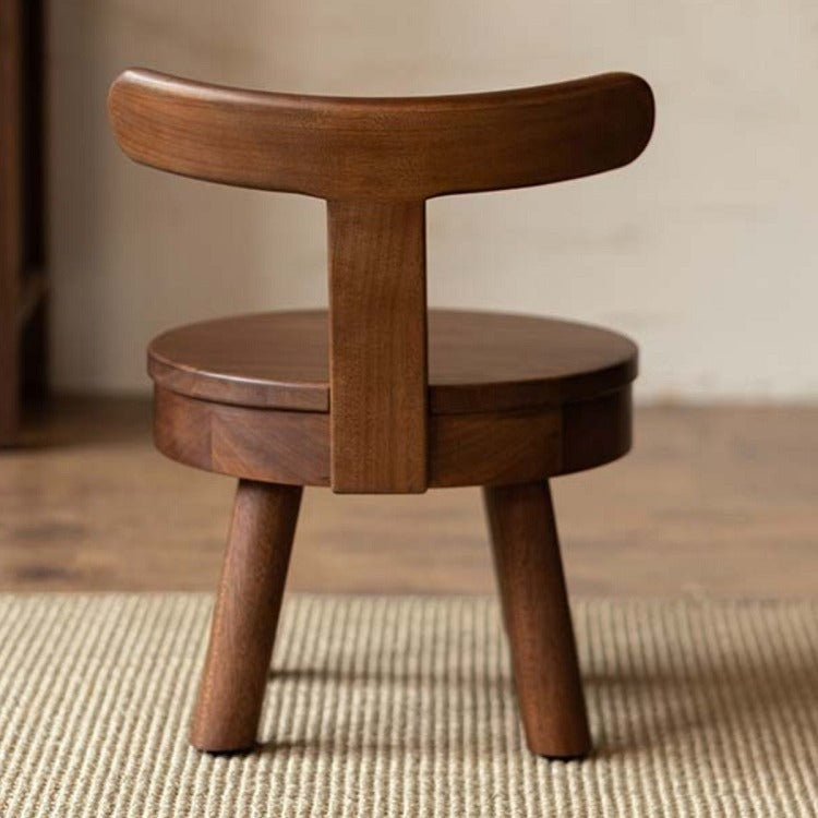 Modern Minimalist Swivel Kids Round Wood Chair Backrest For Living Room Cuvalon