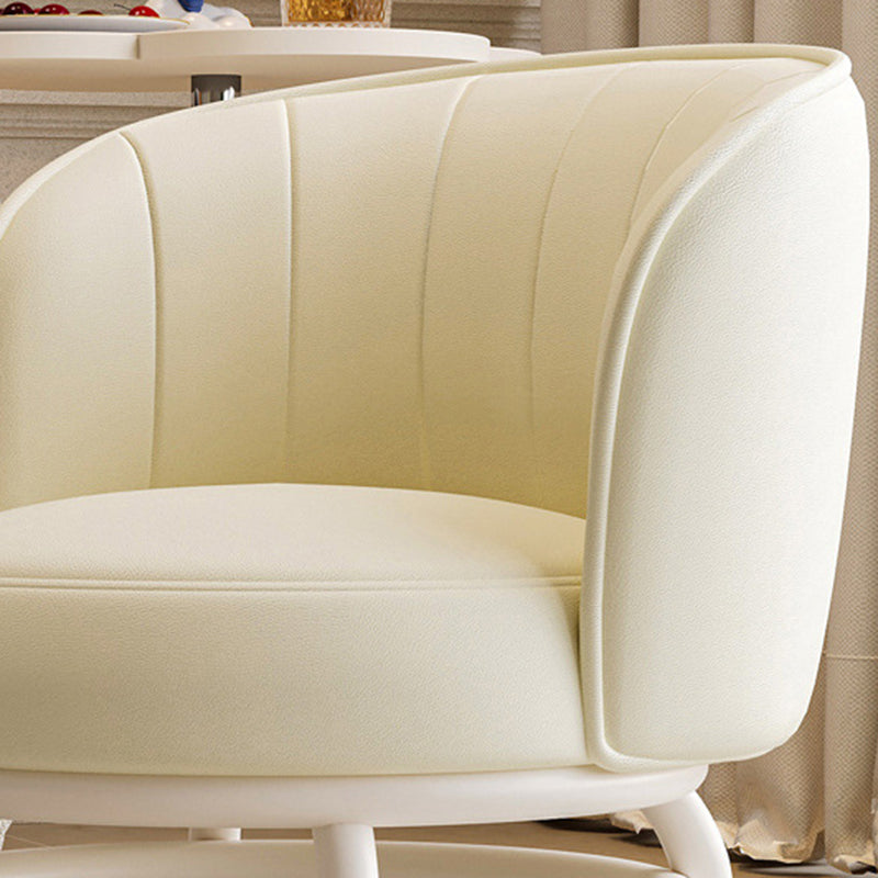 Modern Minimalist Round Iron PU Leather Sponge Movable Low Stool Backrest Armless For Living Room Cuvalon
