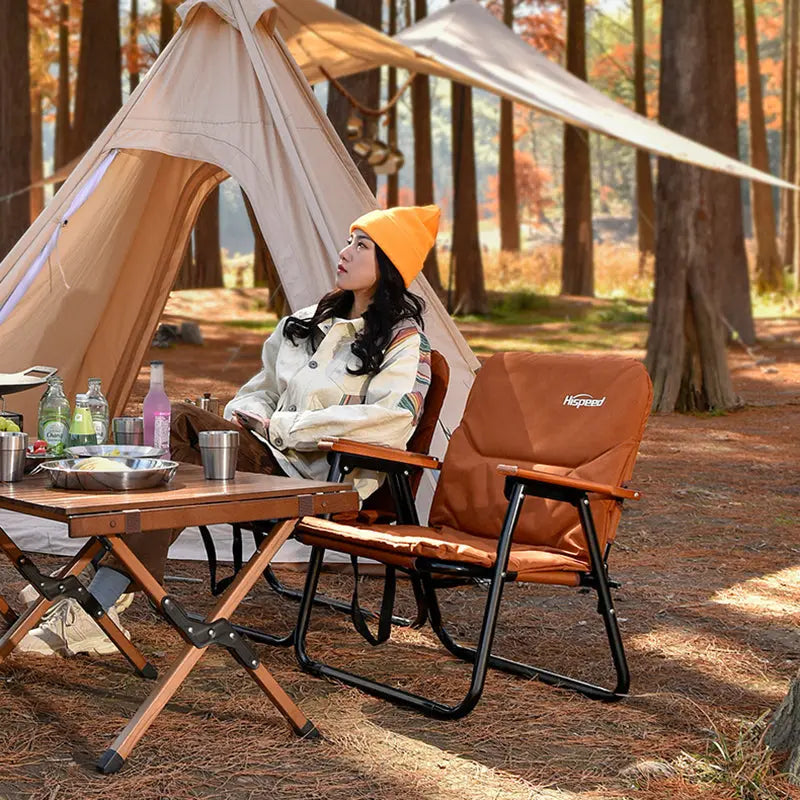 Modern Minimalist Rectangle Outdoor Aluminum Alloy Oxford Fabric Cotton Foldable Detachable Camping Chair Backrest Armrest For Garden Cuvalon
