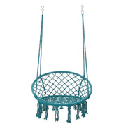 Contemporary Coastal Round Cotton Rope Steel Outdoor Hanging Chair Backrest Armless For Garden Cuvalon