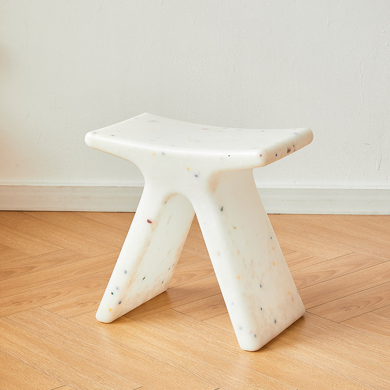 Modern Minimalist Geometric PE Plastic Kids Low Stool Backless Armless For Hallway Cuvalon