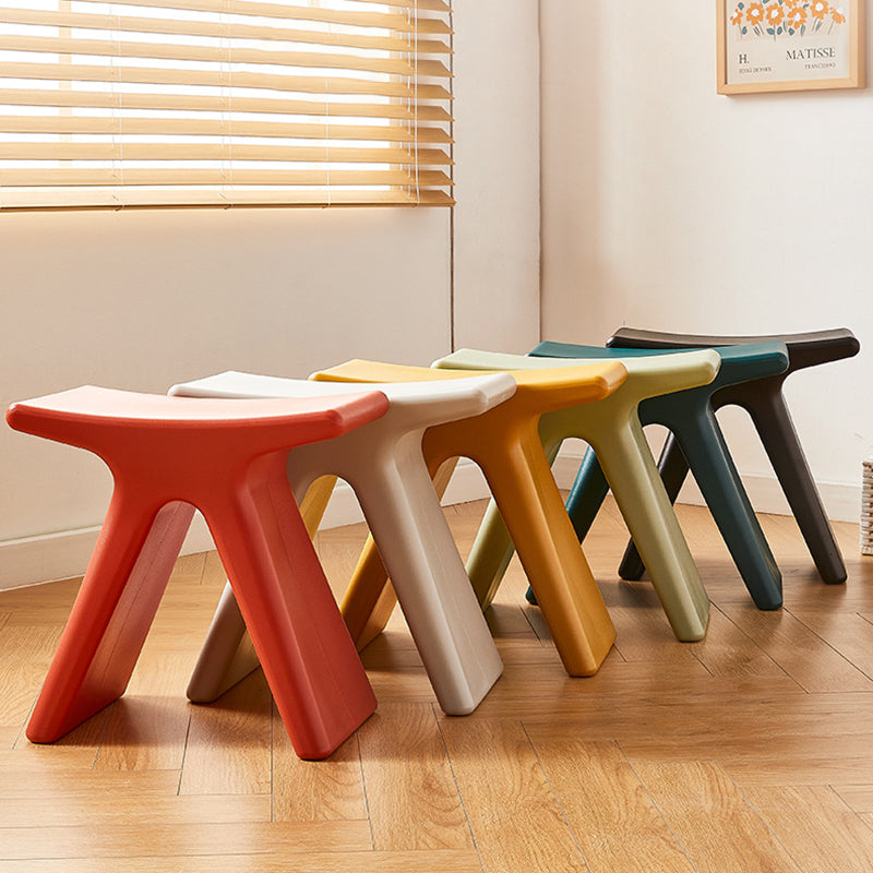 Modern Minimalist Geometric PE Plastic Kids Low Stool Backless Armless For Hallway Cuvalon