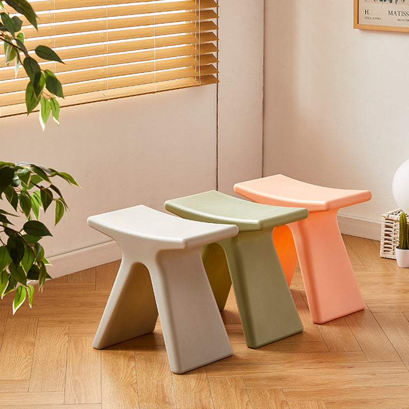 Modern Minimalist Geometric PE Plastic Kids Low Stool Backless Armless For Hallway Cuvalon