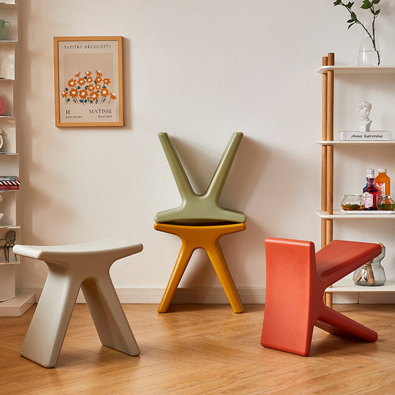 Modern Minimalist Geometric PE Plastic Kids Low Stool Backless Armless For Hallway Cuvalon