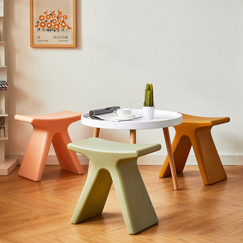 Modern Minimalist Geometric PE Plastic Kids Low Stool Backless Armless For Hallway Cuvalon