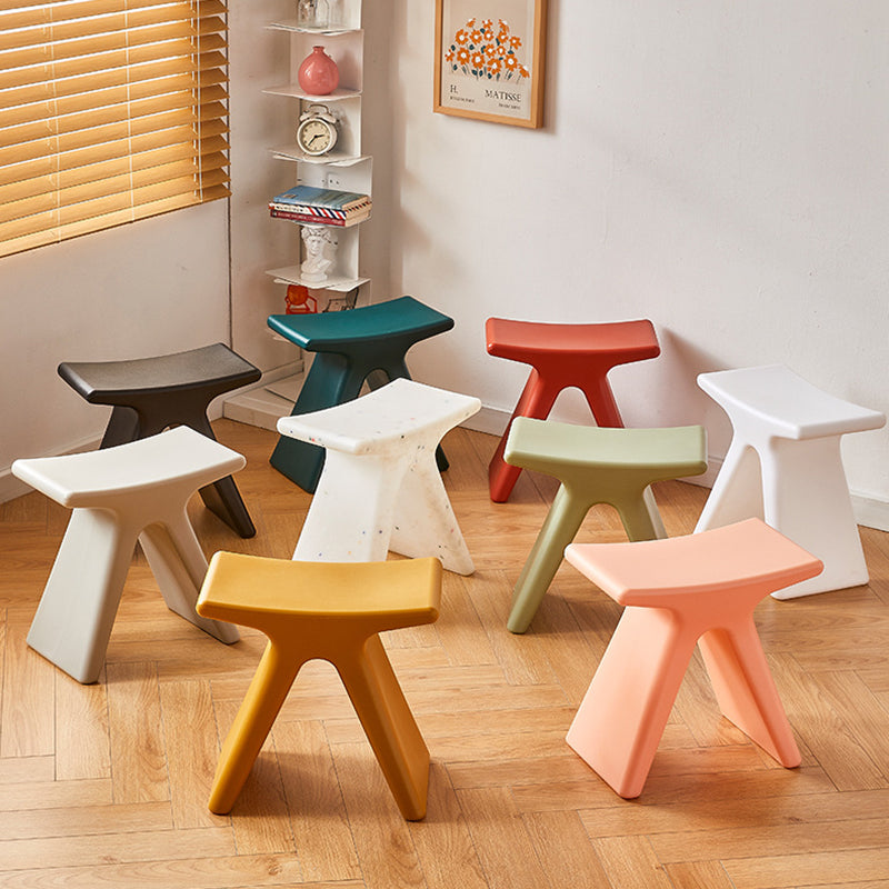 Modern Minimalist Geometric PE Plastic Kids Low Stool Backless Armless For Hallway Cuvalon