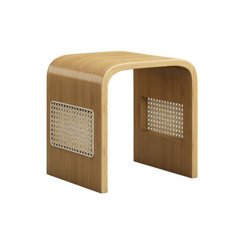 Modern Minimalist Arc Nan Bamboo Resin Rattan Weaving Kids Low Stool Backless Armless For Entryway Cuvalon
