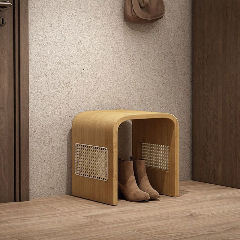 Modern Minimalist Arc Nan Bamboo Resin Rattan Weaving Kids Low Stool Backless Armless For Entryway Cuvalon