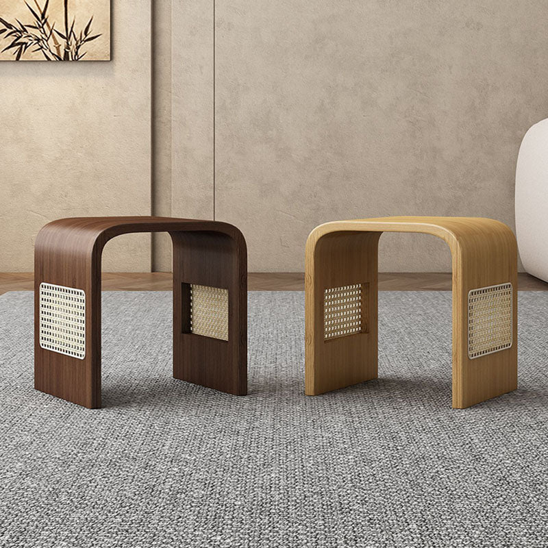 Modern Minimalist Arc Nan Bamboo Resin Rattan Weaving Kids Low Stool Backless Armless For Entryway Cuvalon
