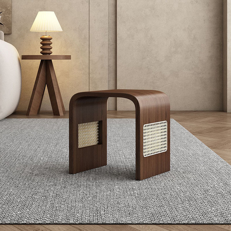 Modern Minimalist Arc Nan Bamboo Resin Rattan Weaving Kids Low Stool Backless Armless For Entryway Cuvalon