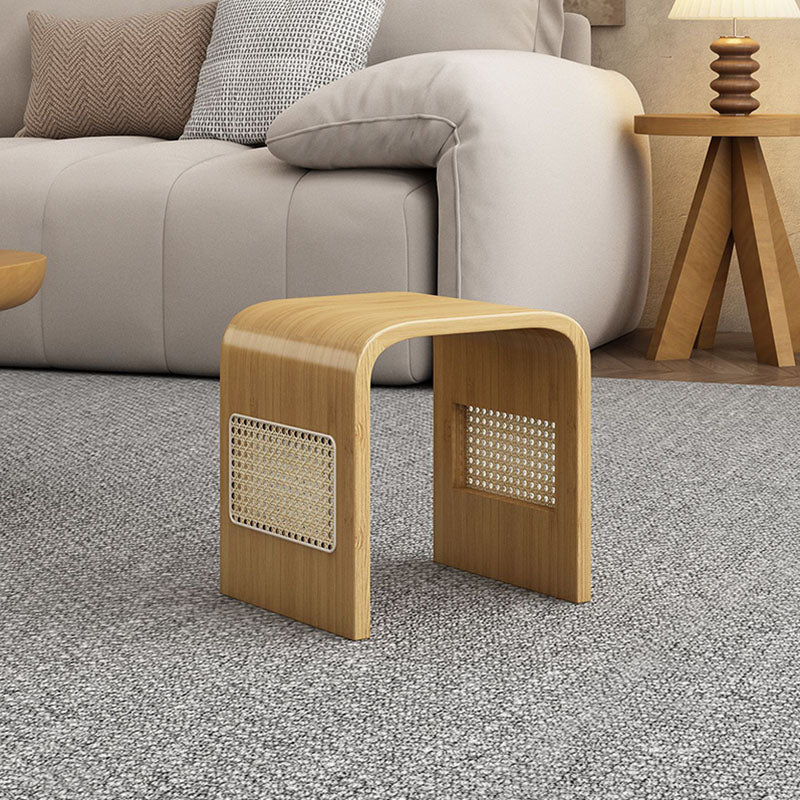 Modern Minimalist Arc Nan Bamboo Resin Rattan Weaving Kids Low Stool Backless Armless For Entryway Cuvalon