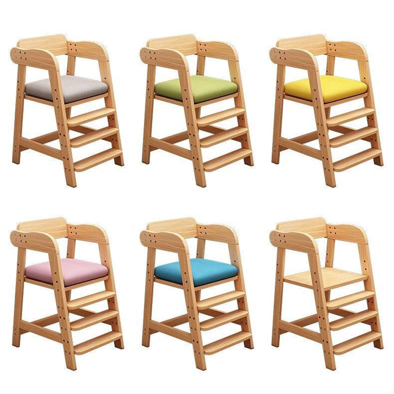 Modern Simplicity Kids Triple Square Fabric Rubberwood Dining Chair Backrest For Dining Room Cuvalon