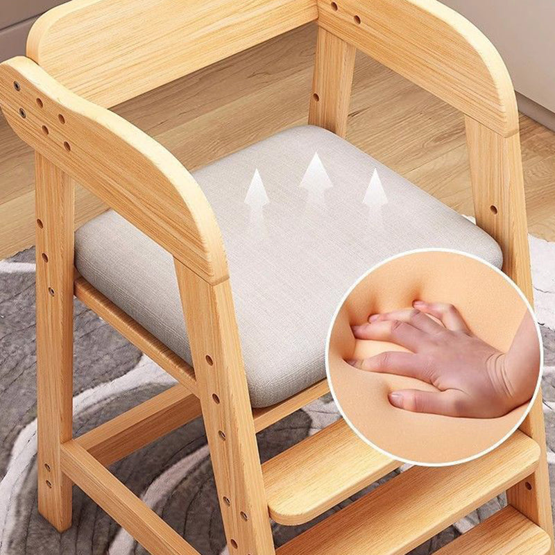 Modern Simplicity Kids Triple Square Fabric Rubberwood Dining Chair Backrest For Dining Room Cuvalon