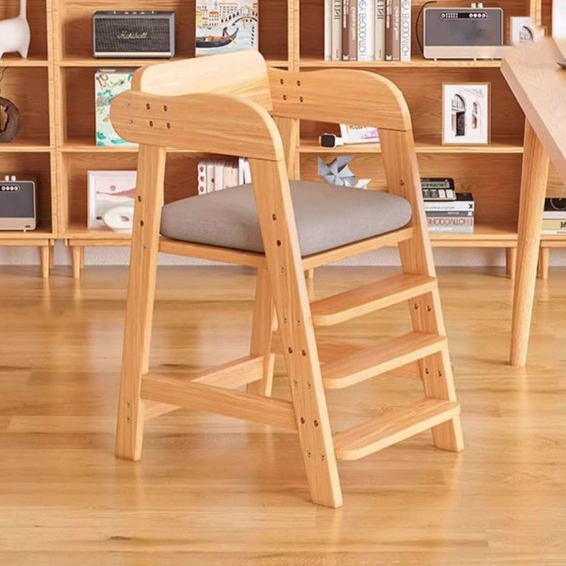 Modern Simplicity Kids Triple Square Fabric Rubberwood Dining Chair Backrest For Dining Room Cuvalon