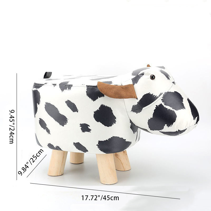 Contemporary Creative Kids Fabric Wood Sponge Animal Elephant Footstool For Entryway Cuvalon