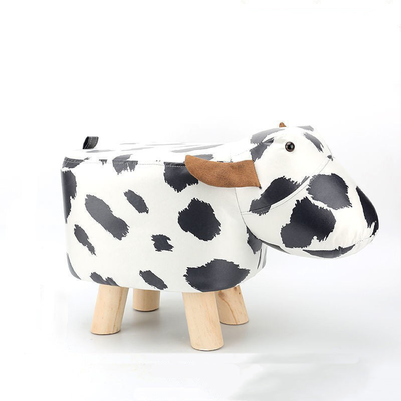 Contemporary Creative Kids Fabric Wood Sponge Animal Elephant Footstool For Entryway Cuvalon