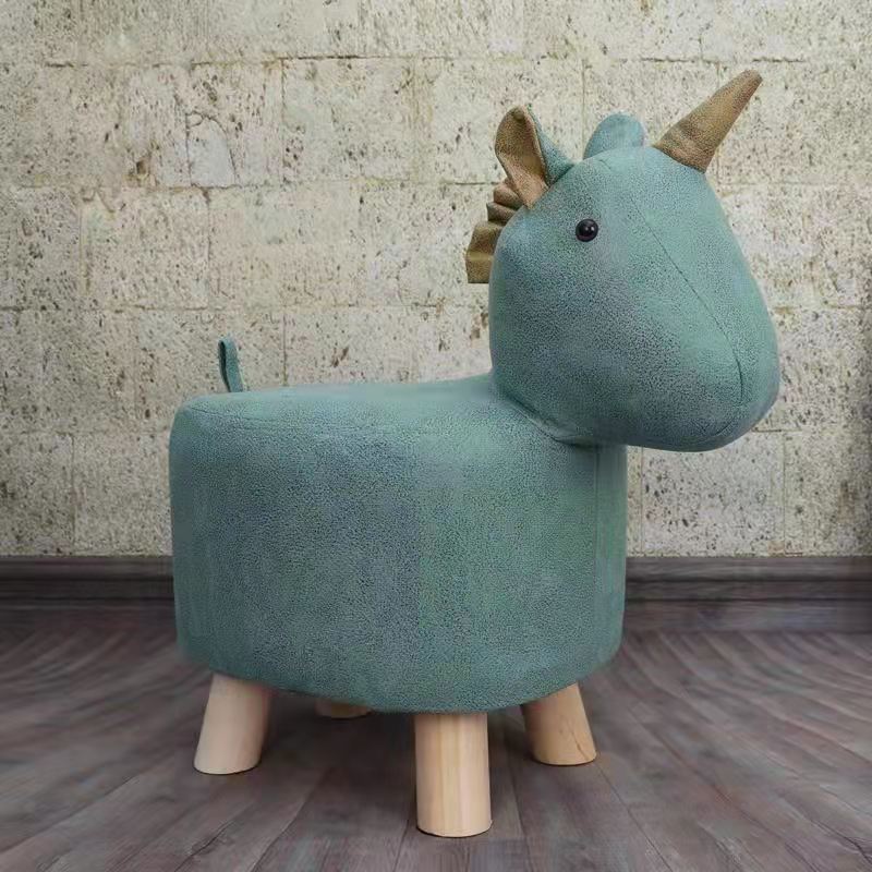 Contemporary Creative Kids Fabric Wood Sponge Animal Elephant Footstool For Entryway Cuvalon