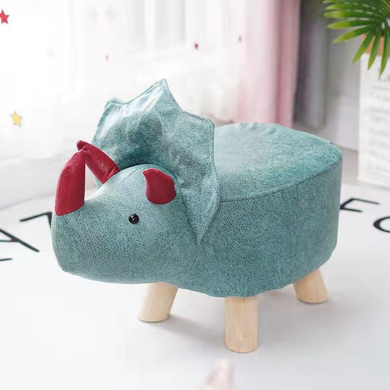 Contemporary Creative Kids Fabric Wood Sponge Animal Elephant Footstool For Entryway Cuvalon
