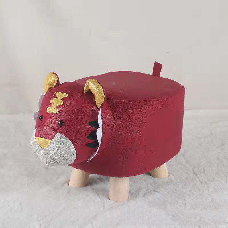 Contemporary Creative Kids Fabric Wood Sponge Animal Elephant Footstool For Entryway Cuvalon