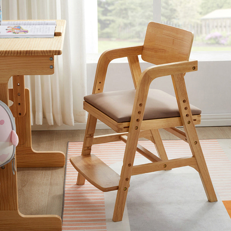 Modern Simplicity Kids Rubber Wood Fabric Sponge Square Trapezoidal Structure Desk Chair Footrest Adjustable For Home Office Cuvalon