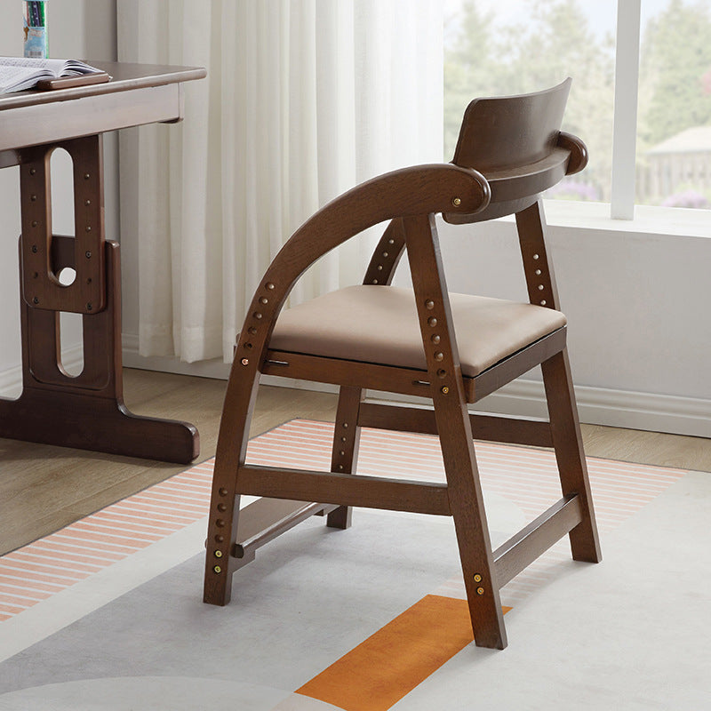 Modern Simplicity Kids Rubber Wood Fabric Sponge Square Trapezoidal Structure Desk Chair Footrest Adjustable For Home Office Cuvalon