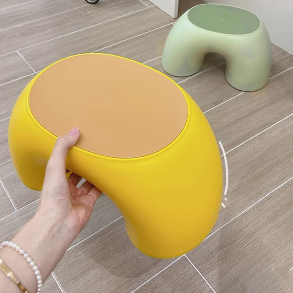 Modern Minimalist Kids Rainbow Shape PP Plastic Low Stool For Living Room Cuvalon