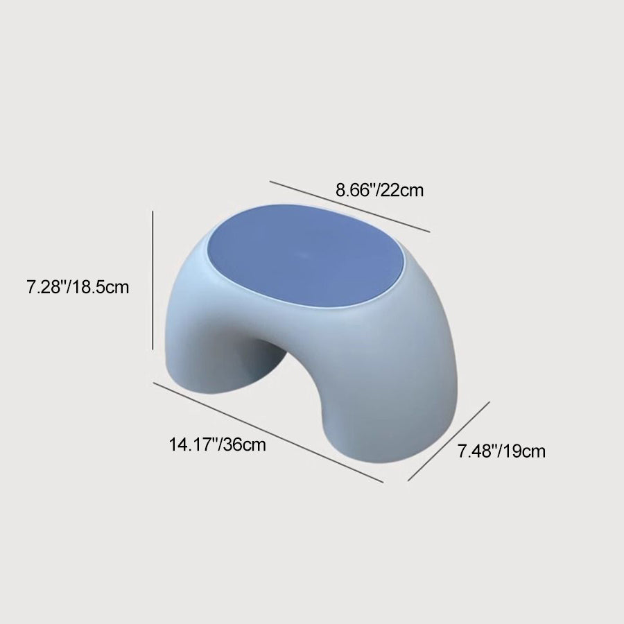 Modern Minimalist Kids Rainbow Shape PP Plastic Low Stool For Living Room Cuvalon